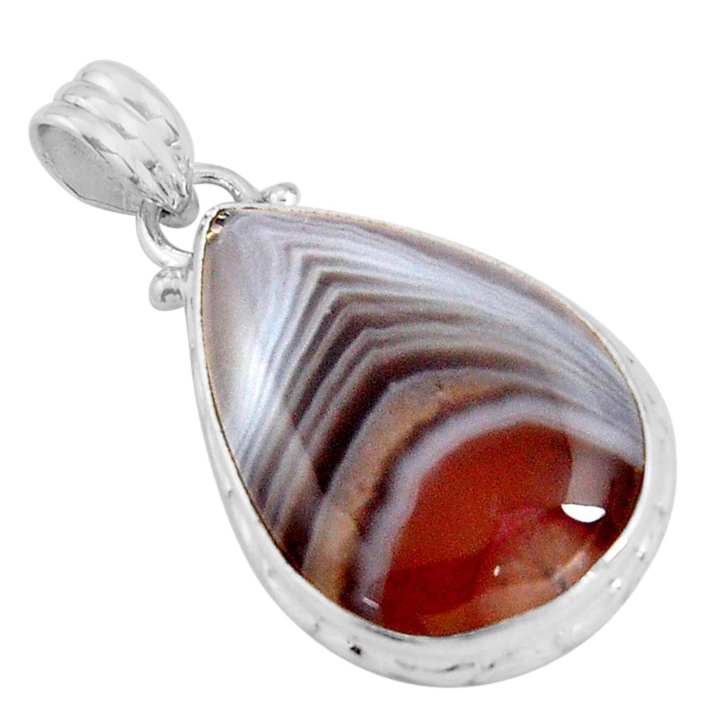 925 silver 15.65cts natural honey botswana agate pear pendant jewelry p90451