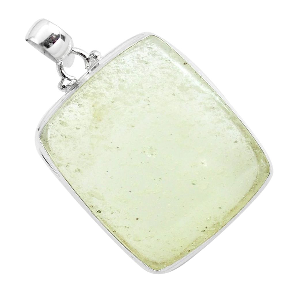 925 silver 33.68cts natural libyan desert glass (gold tektite) pendant p58563