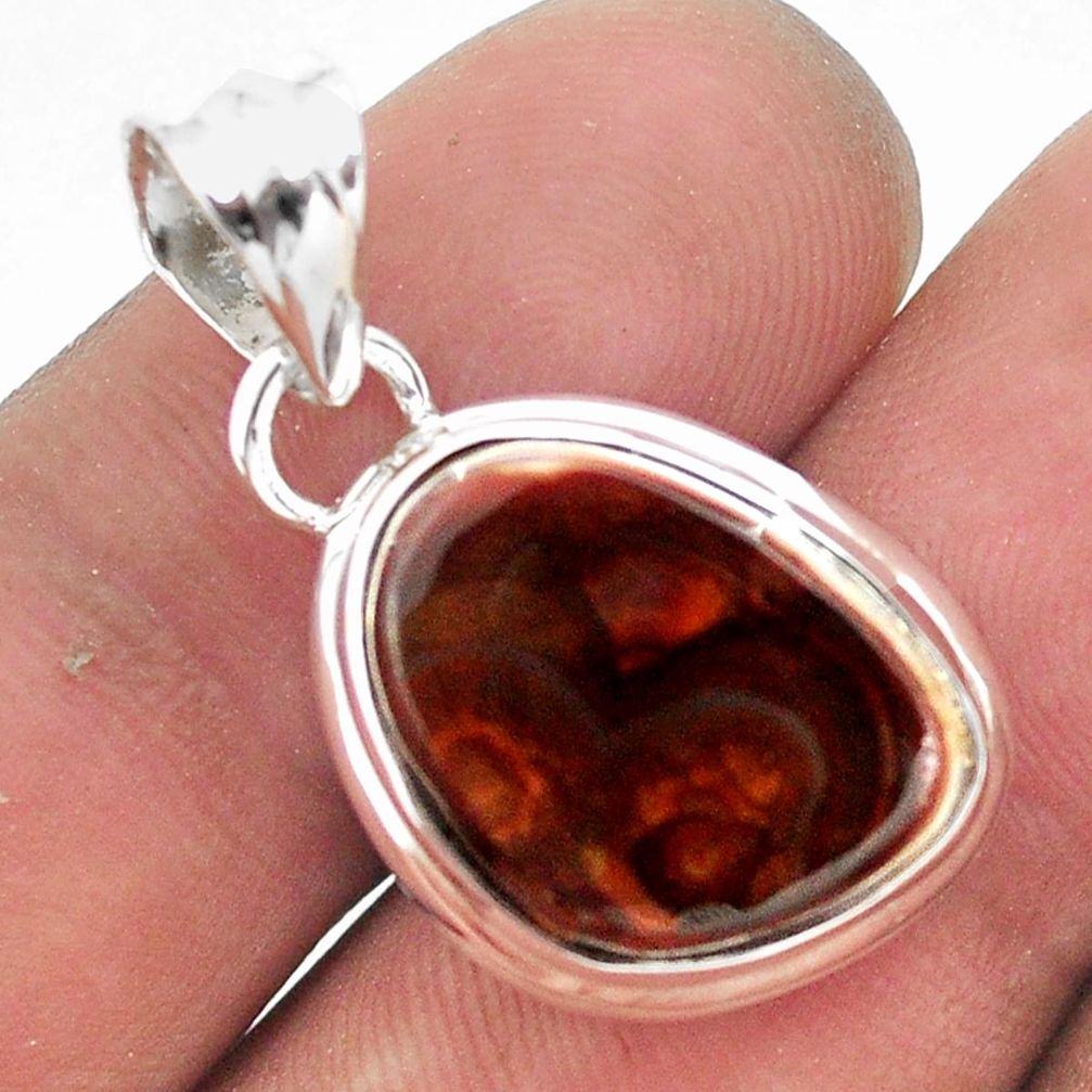 925 silver 9.80cts natural multi color mexican fire agate pendant jewelry p54033