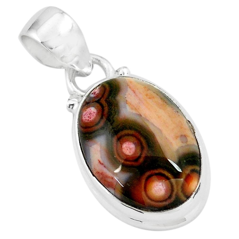 925 silver 11.73cts natural ocean sea jasper (madagascar) oval pendant p70600