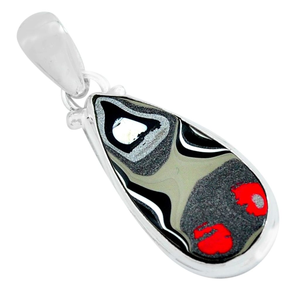 925 silver 9.34cts natural pink fordite detroit agate pear shape pendant p69524