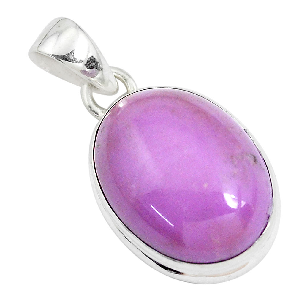 925 silver 15.48cts natural purple phosphosiderite (hope stone) pendant p48544