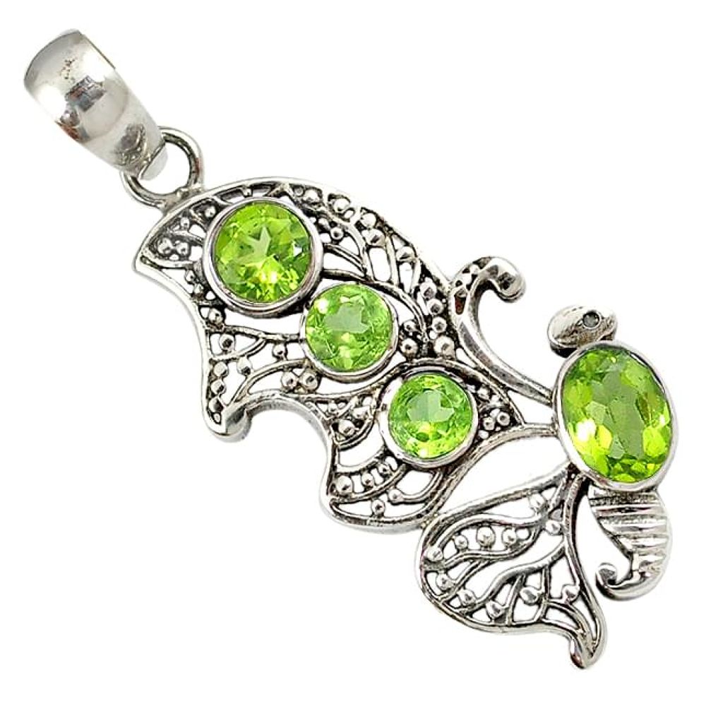 925 sterling silver butterfly charm green peridot quartz pendant jewelry h96384