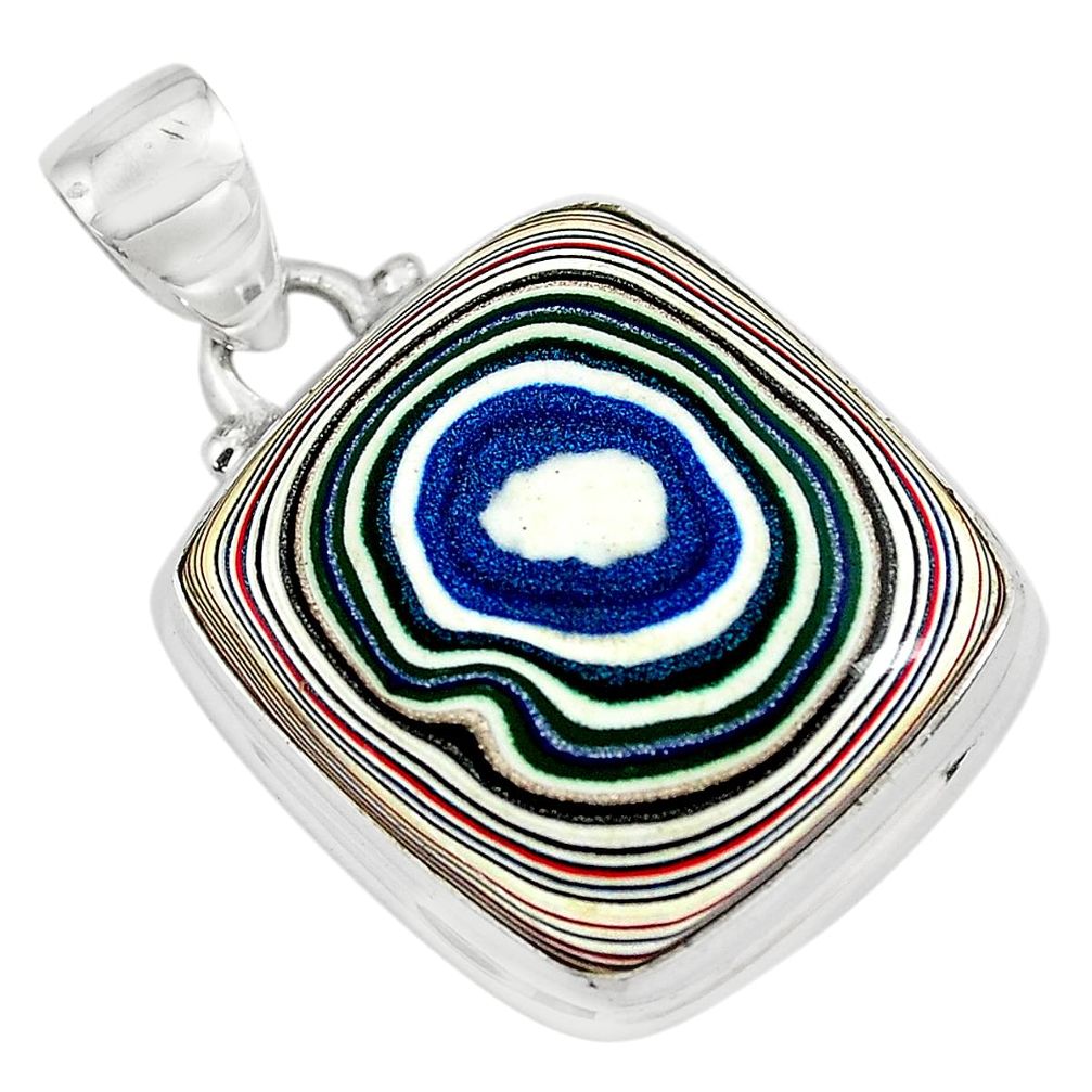 925 sterling silver 11.57cts fordite detroit agate octagan pendant p79187