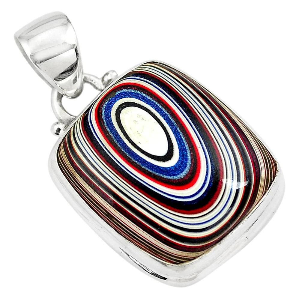 925 sterling silver 9.83cts fordite detroit agate octagan pendant p79206