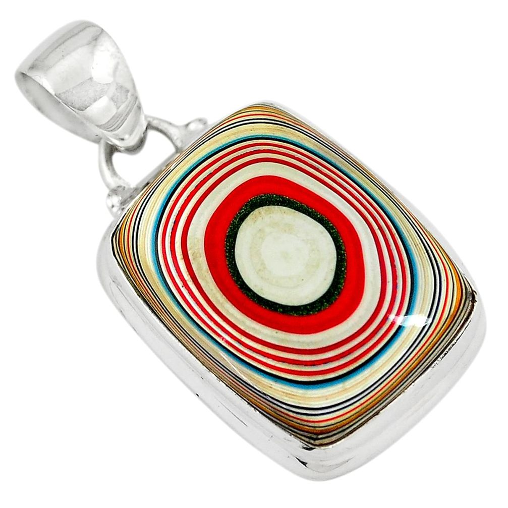925 sterling silver 10.19cts fordite detroit agate octagan pendant p79220