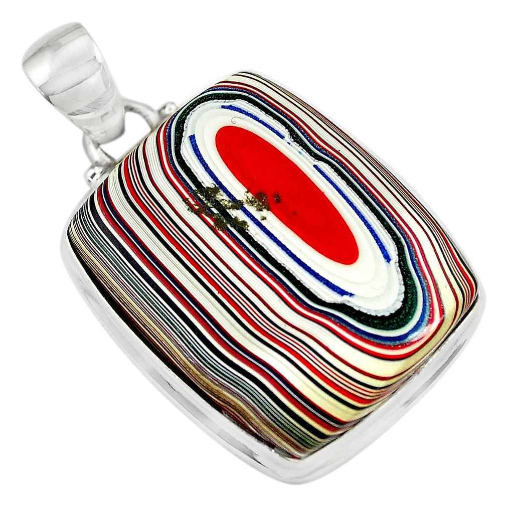 925 sterling silver 14.72cts fordite detroit agate pendant jewelry p79184