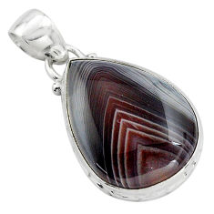 925 sterling silver 14.20cts natural black botswana agate pendant jewelry p85049