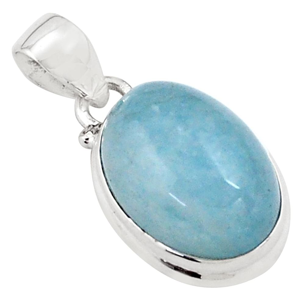 925 sterling silver 14.90cts natural blue aquamarine pendant jewelry p77872