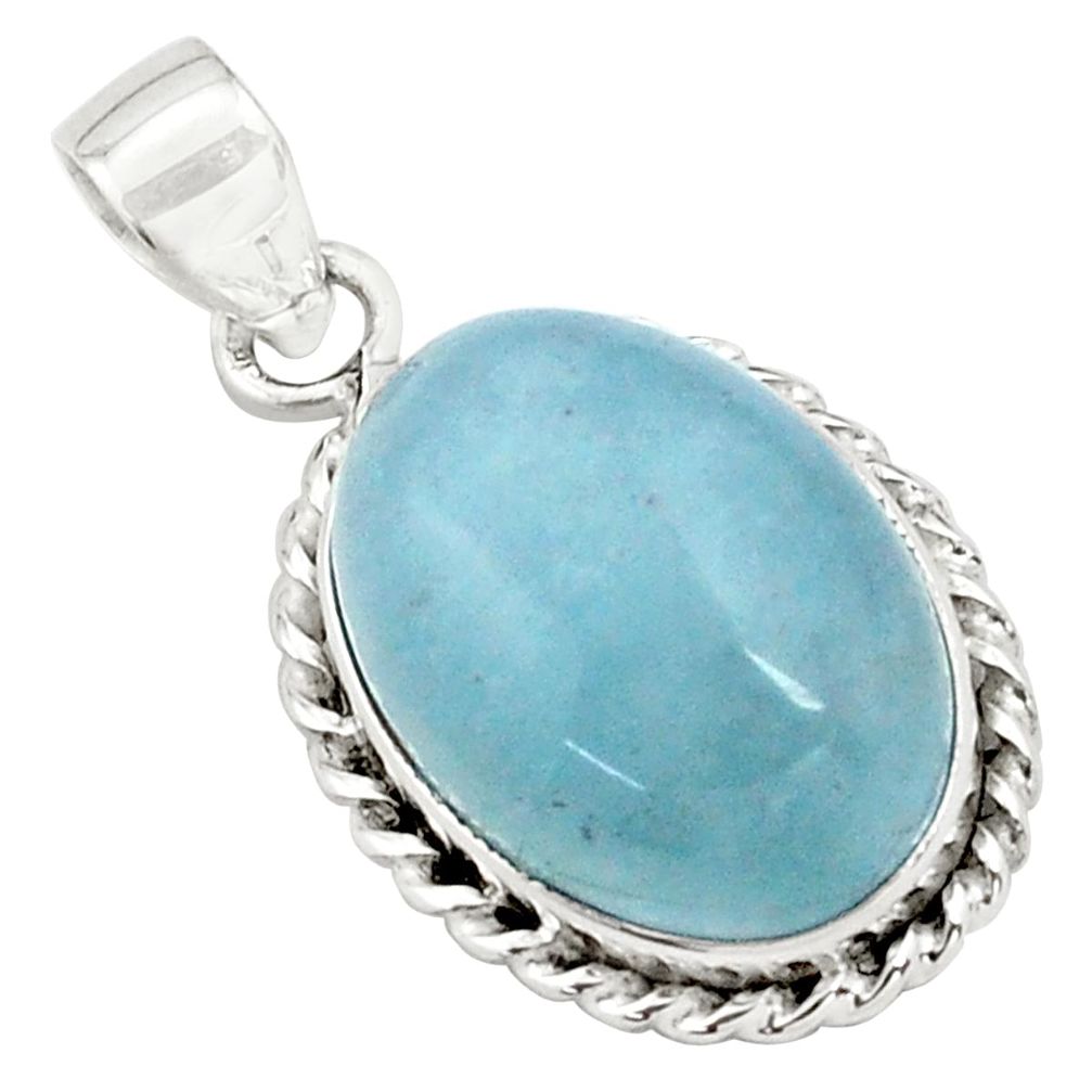 925 sterling silver 15.80cts natural blue aquamarine pendant jewelry p77875