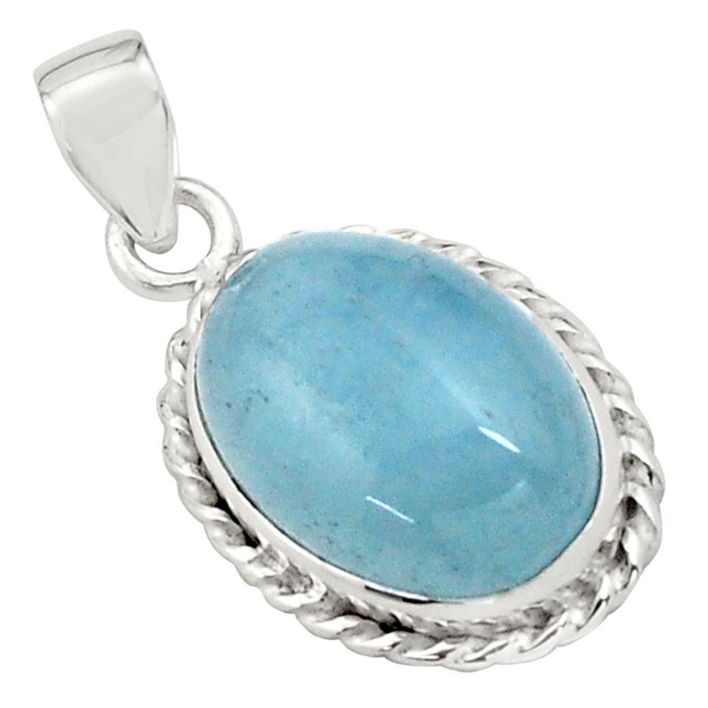 925 sterling silver 13.27cts natural blue aquamarine pendant jewelry p77900