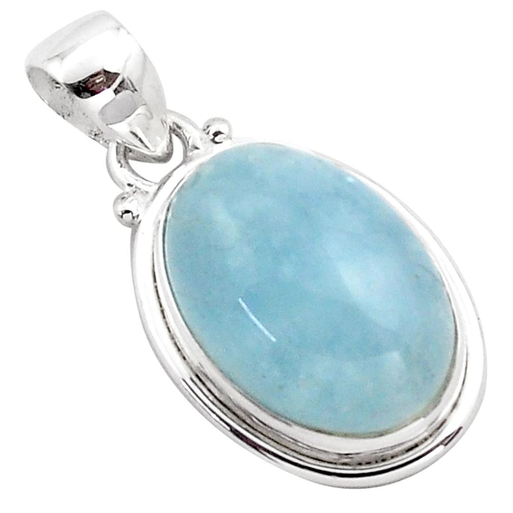 925 sterling silver 13.77cts natural blue aquamarine pendant jewelry p88430