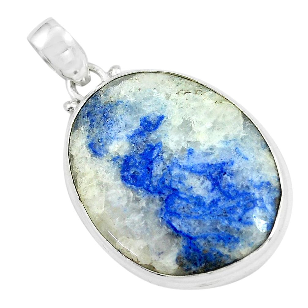 925 sterling silver 22.59cts natural blue dumortierite pendant jewelry d31811