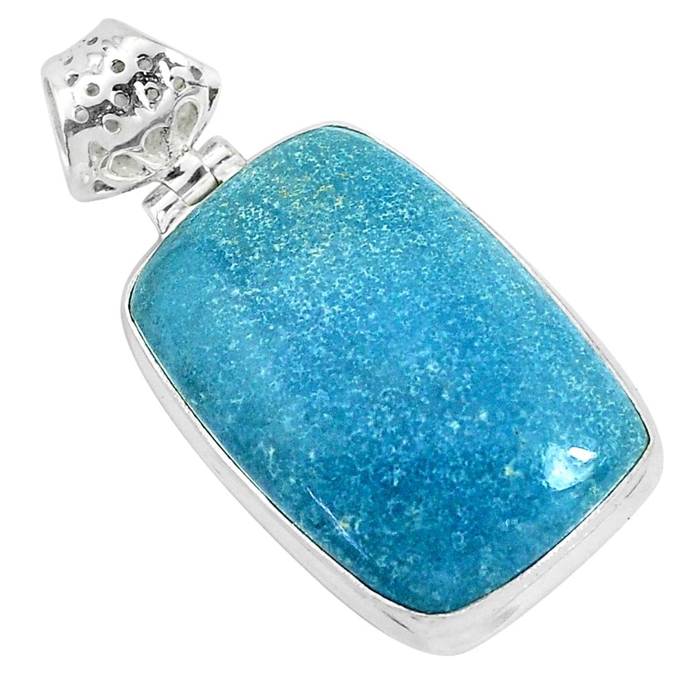 925 sterling silver 22.59cts natural blue dumortierite pendant jewelry p34124