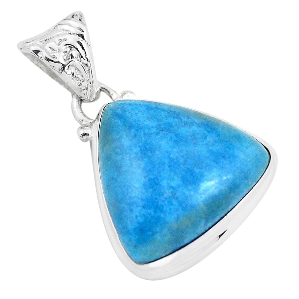 925 sterling silver 16.20cts natural blue dumortierite pendant jewelry p46279