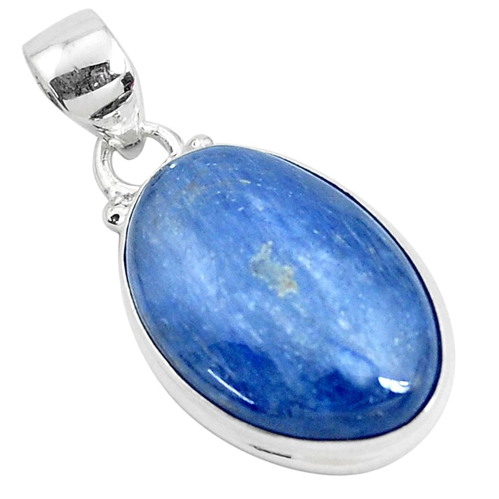 925 sterling silver 17.55cts natural blue kyanite fancy pendant jewelry p47243