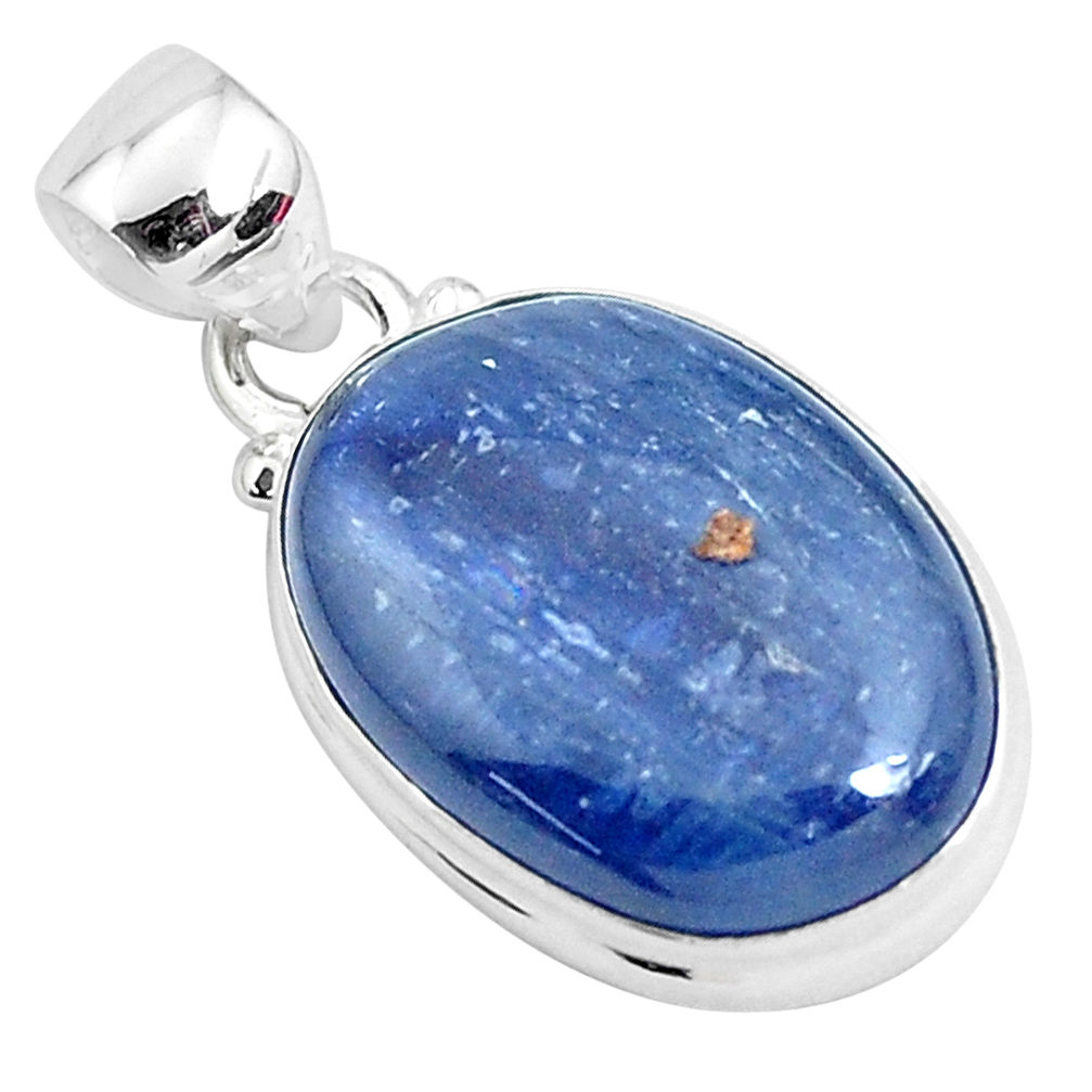 925 sterling silver 16.73cts natural blue kyanite fancy pendant jewelry p47255