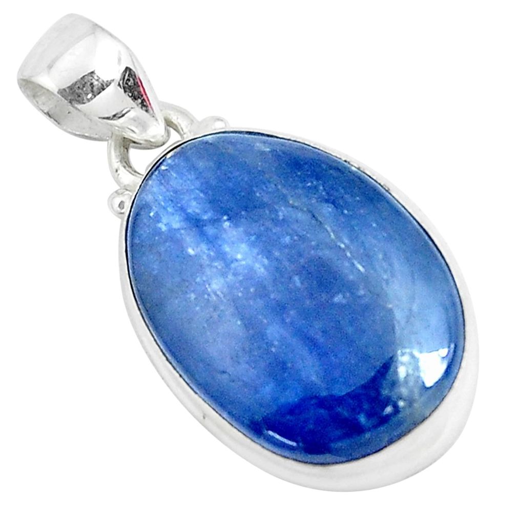 925 sterling silver 16.73cts natural blue kyanite fancy pendant jewelry p47273
