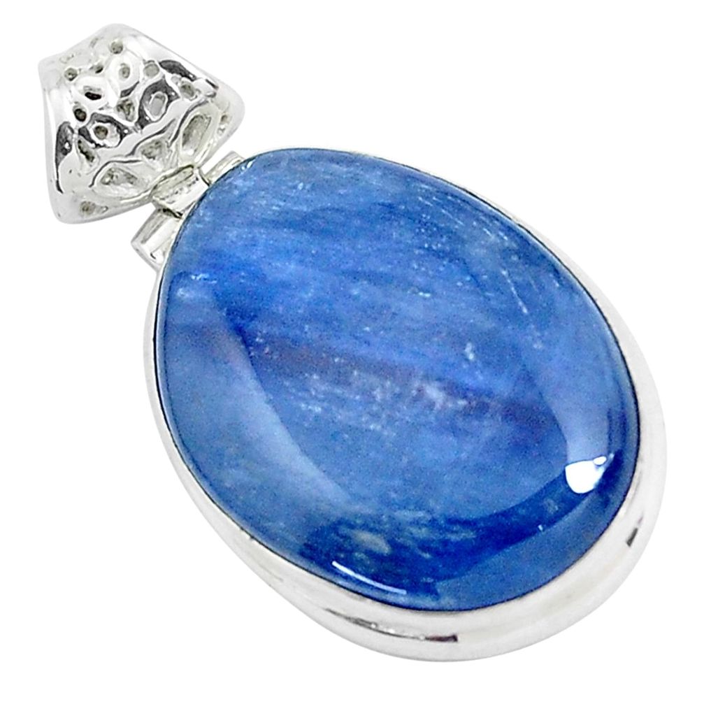 925 sterling silver 22.02cts natural blue kyanite fancy pendant jewelry p47276