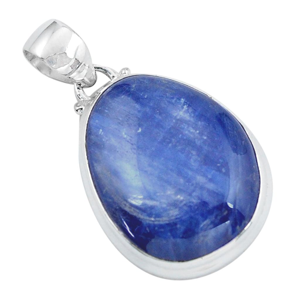 925 sterling silver 26.16cts natural blue kyanite fancy pendant jewelry p59504