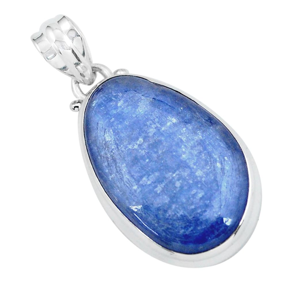 925 sterling silver 25.00cts natural blue kyanite fancy pendant jewelry p59513