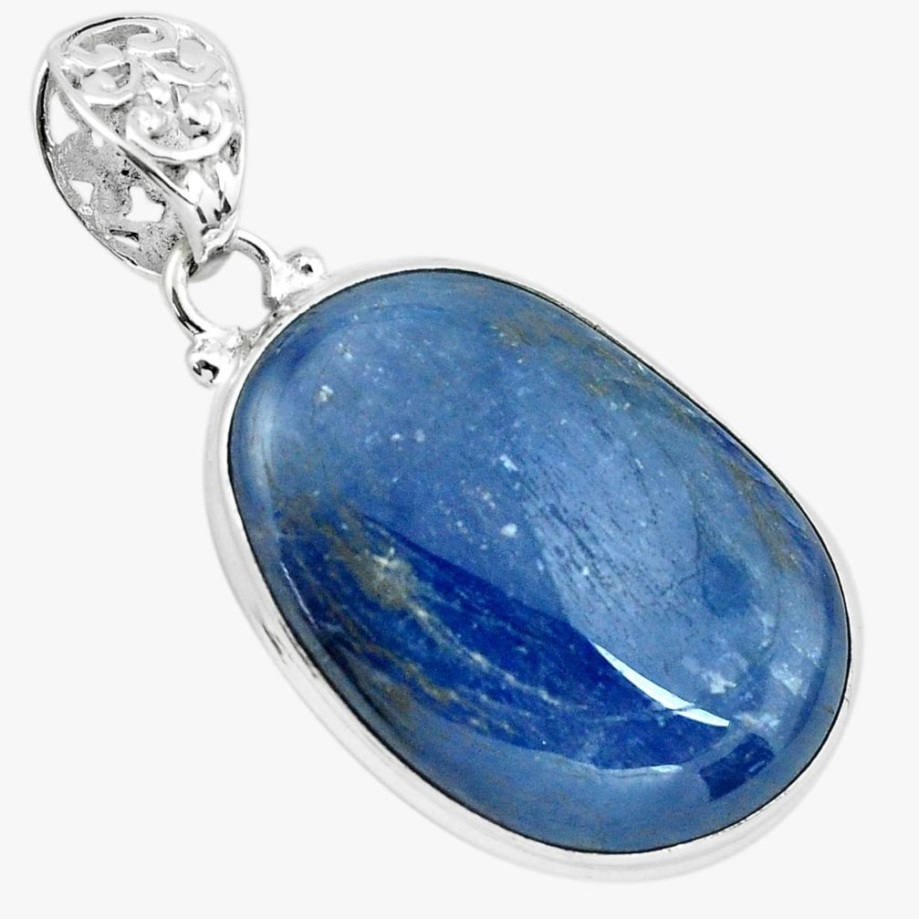 925 sterling silver 33.68cts natural blue kyanite fancy pendant jewelry p65976