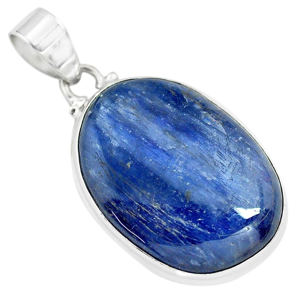 925 sterling silver 33.29cts natural blue kyanite fancy pendant jewelry p71930
