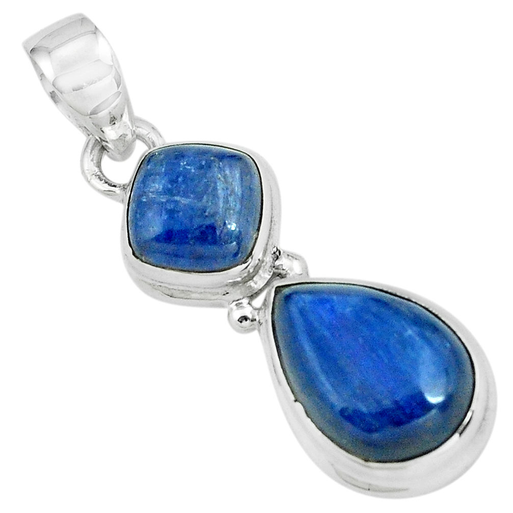 925 sterling silver 8.22cts natural blue kyanite pear pendant jewelry p67327