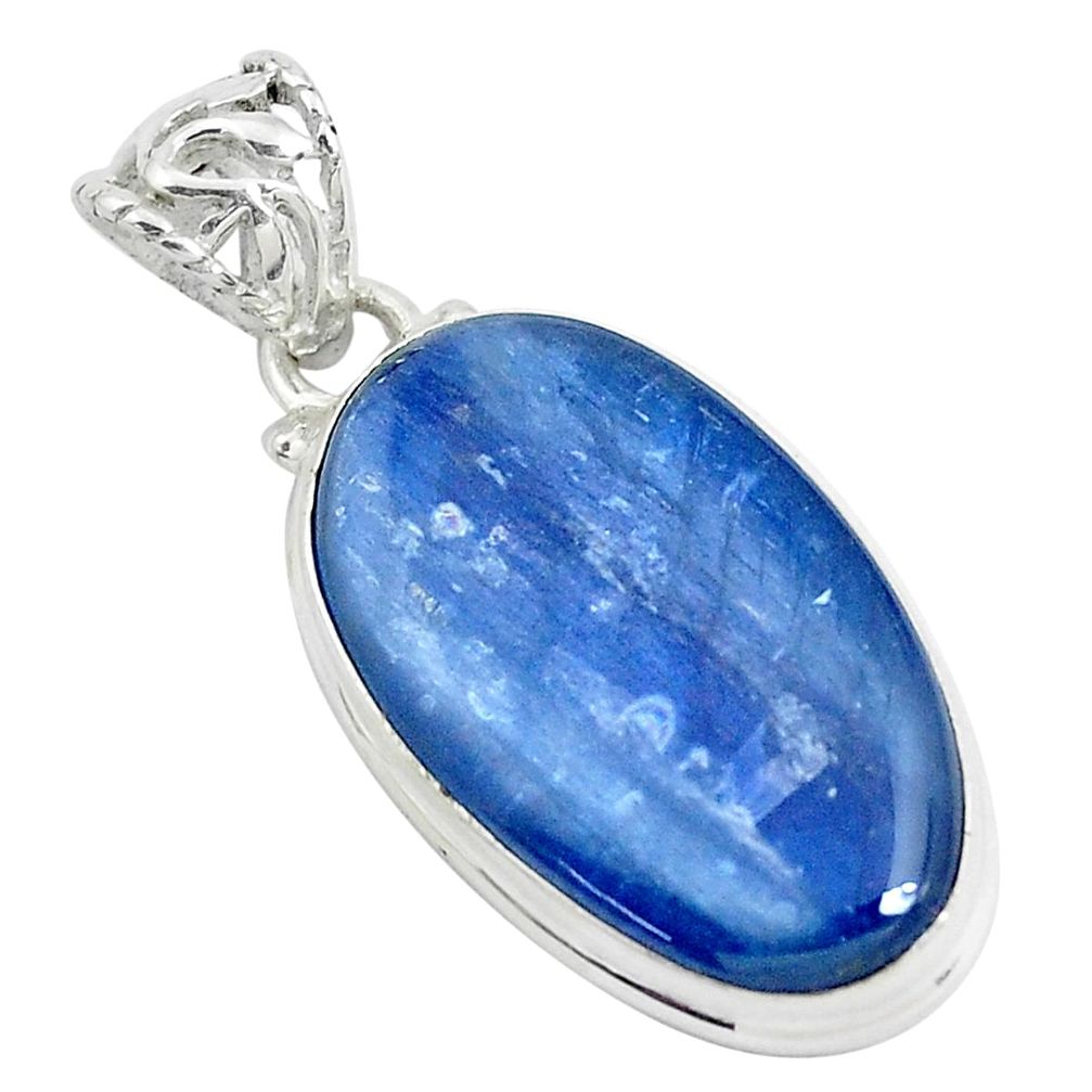 925 sterling silver 19.72cts natural blue kyanite pendant jewelry p47280