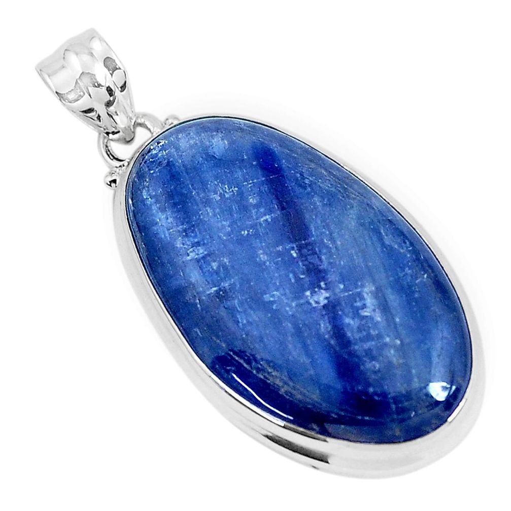 925 sterling silver 33.68cts natural blue kyanite pendant jewelry p47606