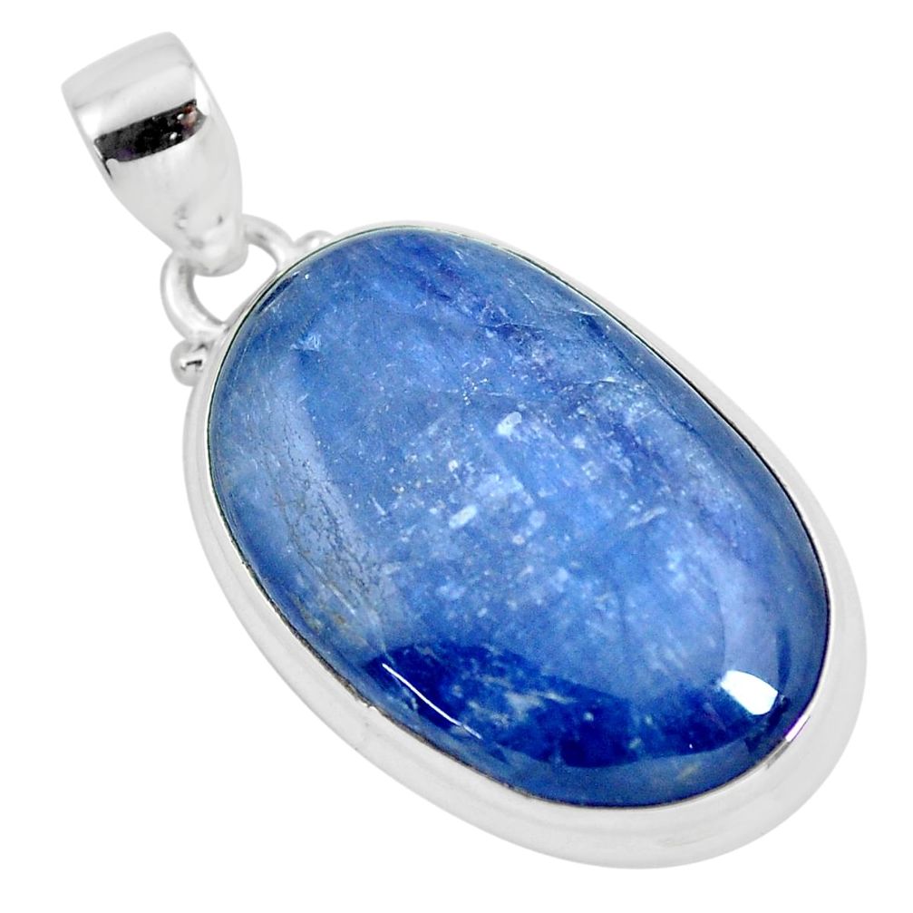 925 sterling silver 28.30cts natural blue kyanite pendant jewelry p57917