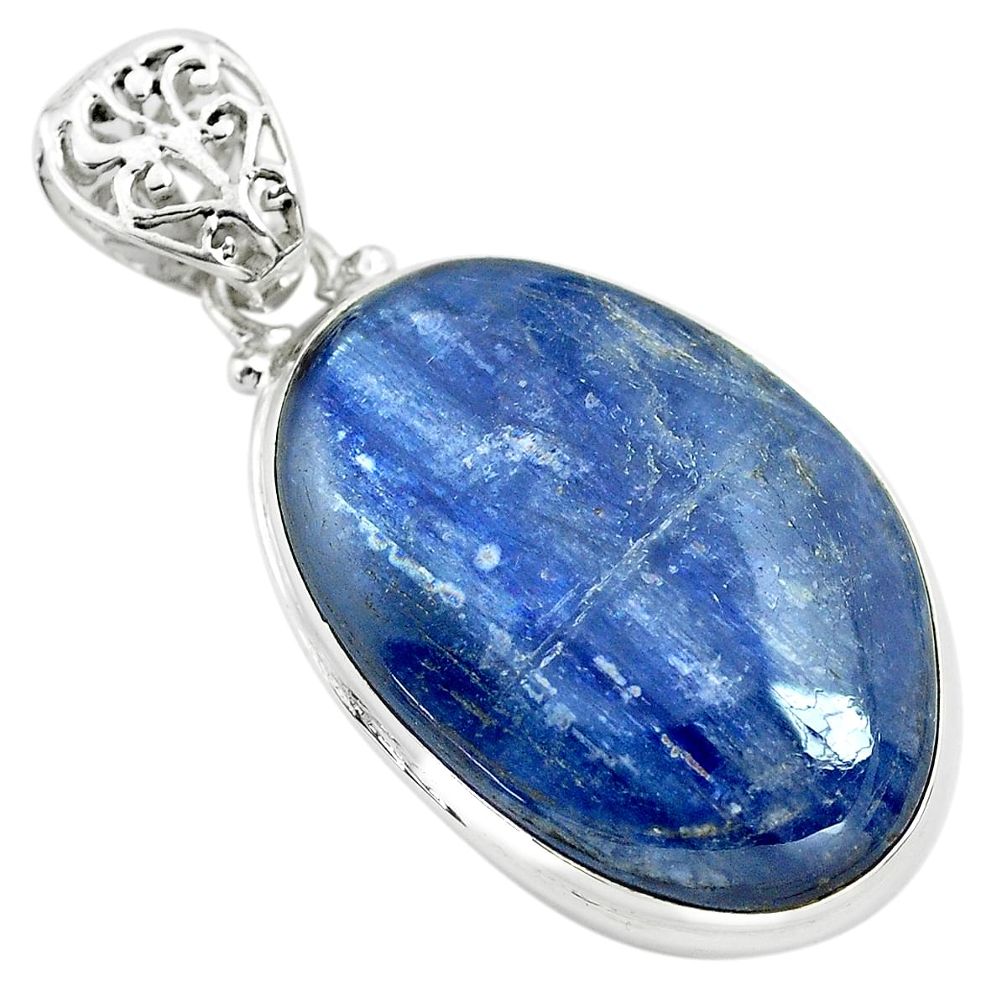 925 sterling silver 28.73cts natural blue kyanite pendant jewelry p71927