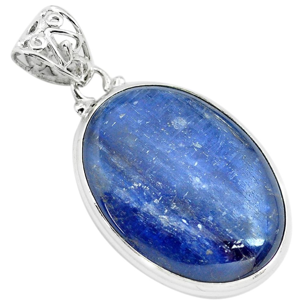 925 sterling silver 32.73cts natural blue kyanite pendant jewelry p71939