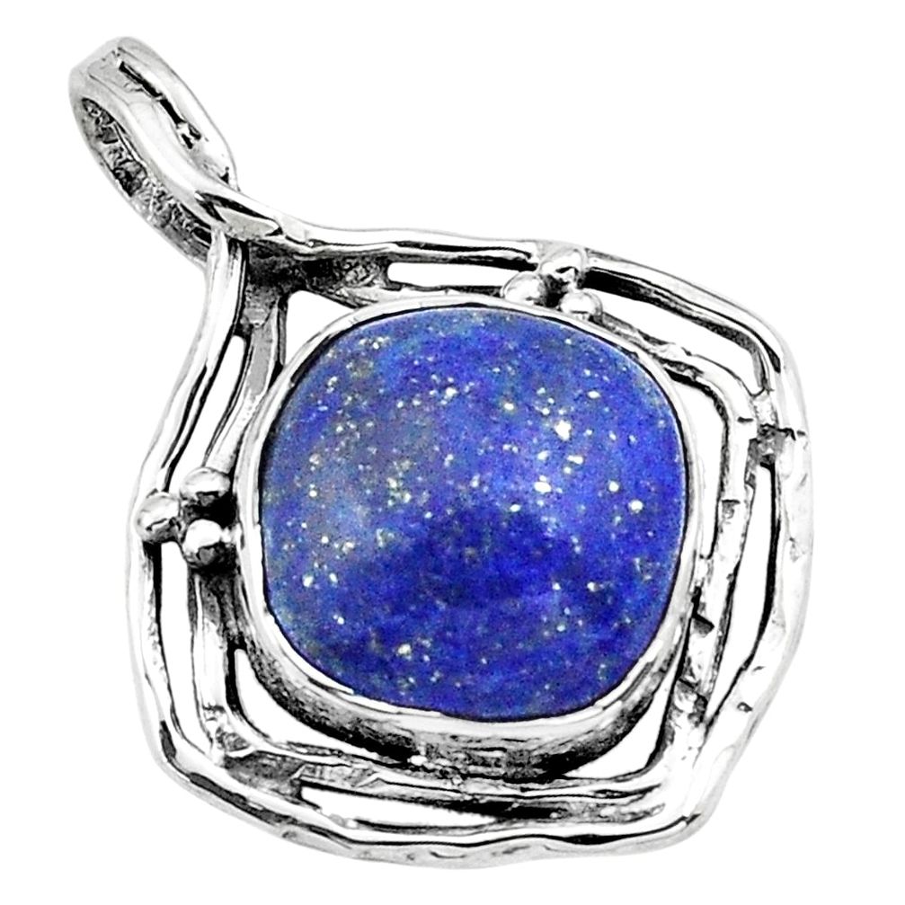 925 sterling silver 13.87cts natural blue lapis lazuli pendant jewelry p80908