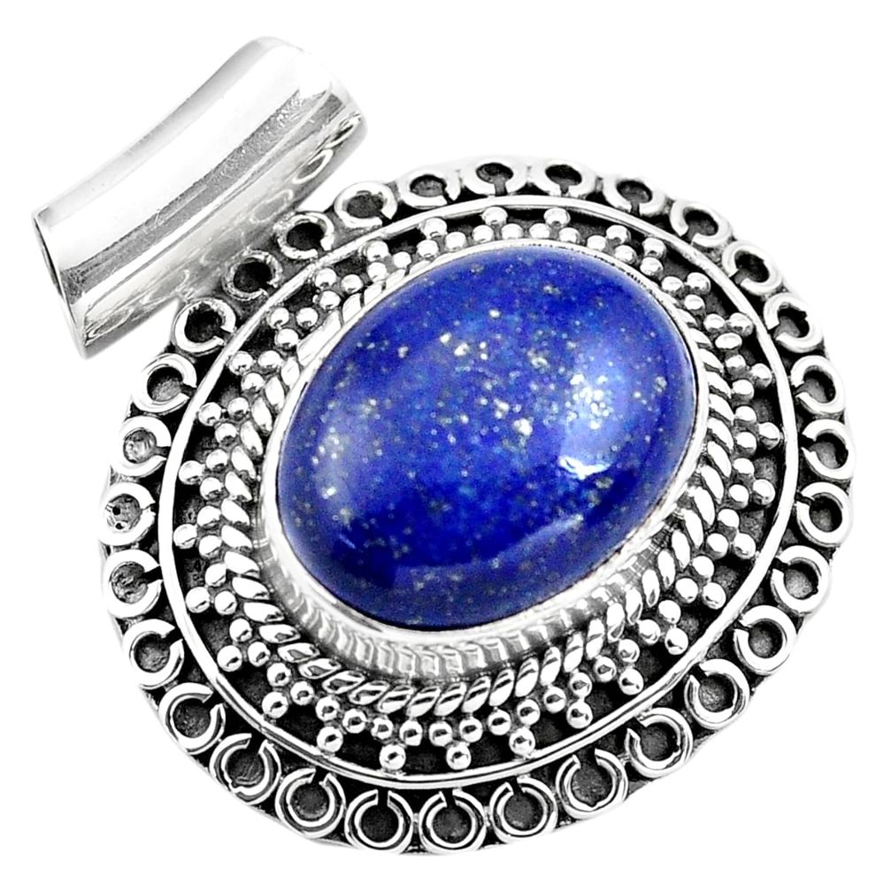 925 sterling silver 10.23cts natural blue lapis lazuli pendant jewelry p86649