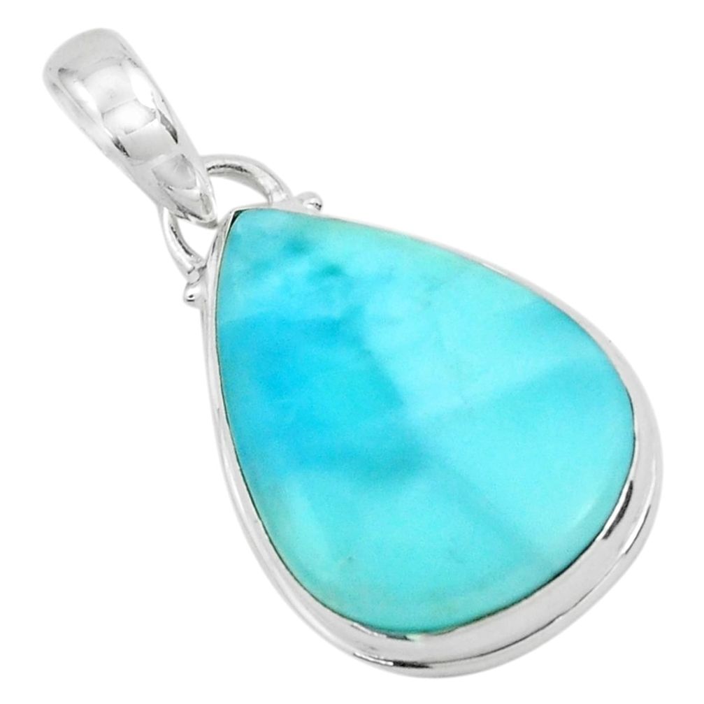 925 sterling silver 15.72cts natural blue larimar pendant jewelry p66571