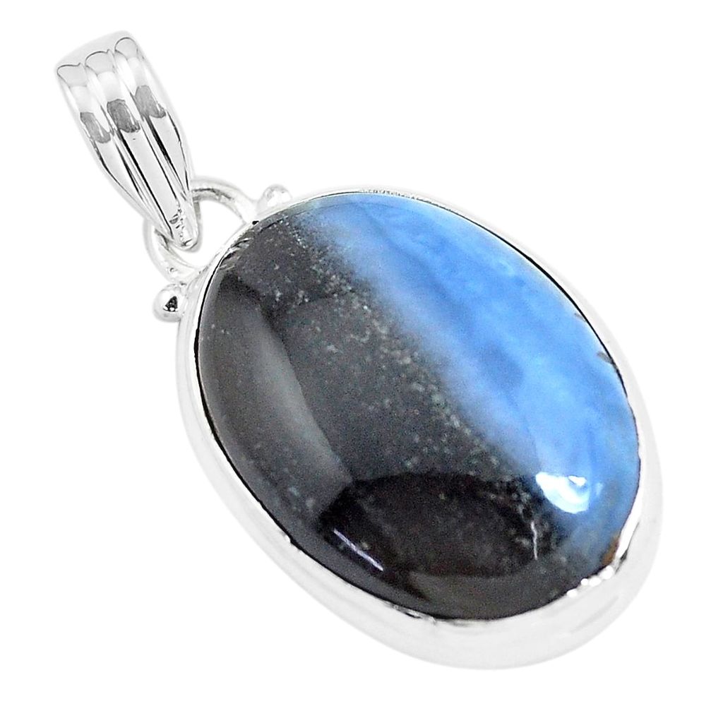 925 sterling silver 17.22cts natural blue owyhee opal pendant jewelry p46173