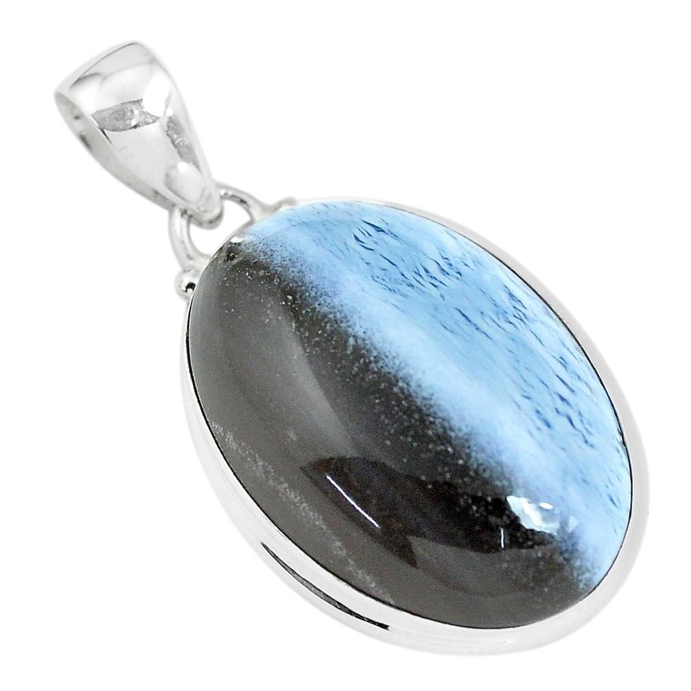 925 sterling silver 22.59cts natural blue owyhee opal pendant jewelry p46178