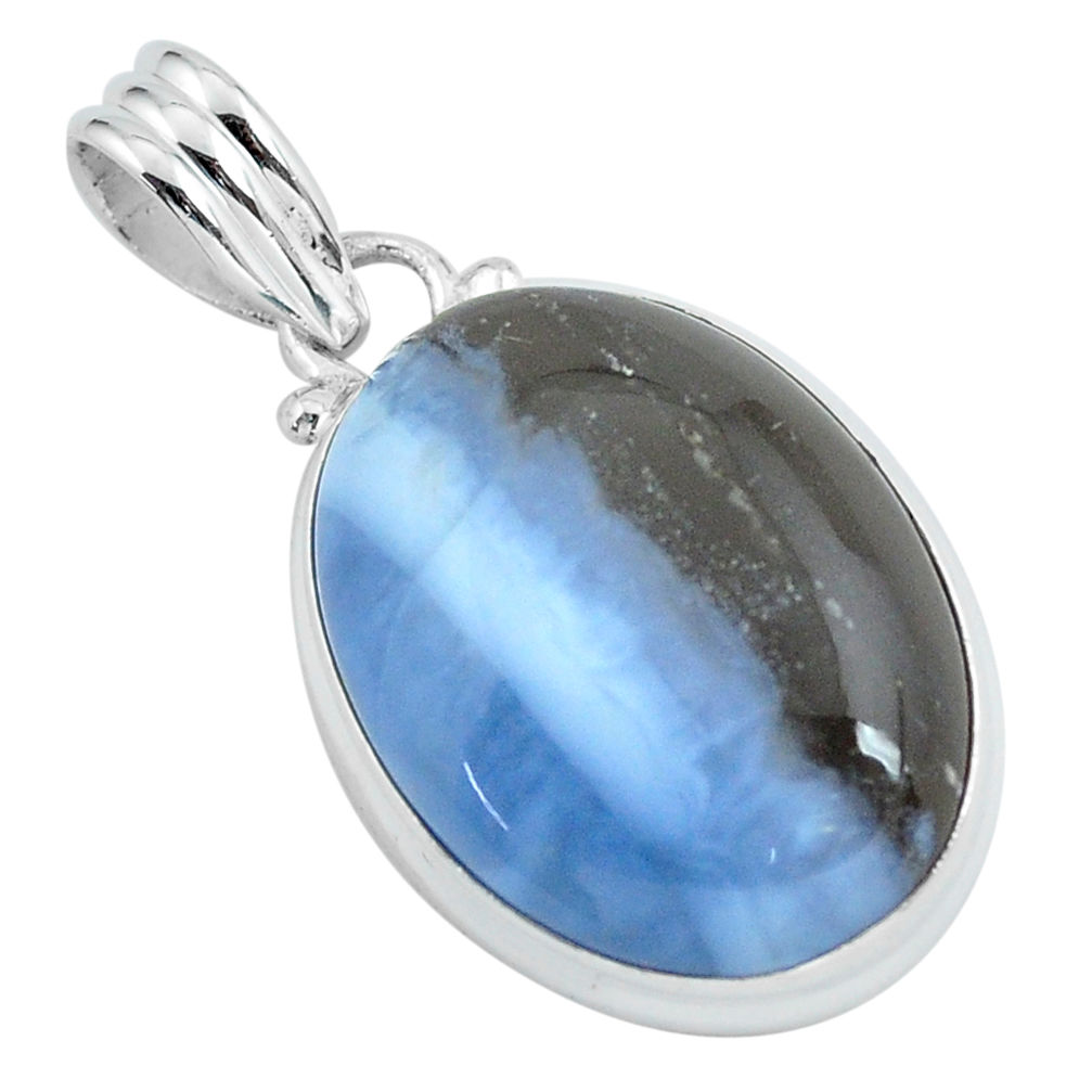 925 sterling silver 16.20cts natural blue owyhee opal pendant jewelry p59609