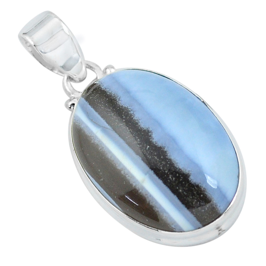 925 sterling silver 18.15cts natural blue owyhee opal pendant jewelry p59614