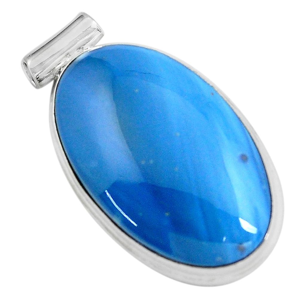 925 sterling silver 21.48cts natural blue swedish slag pendant jewelry d31865