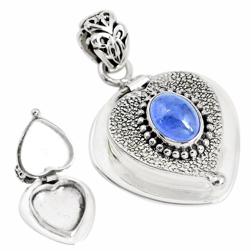 925 sterling silver 2.96cts natural blue tanzanite oval pendant jewelry p44894