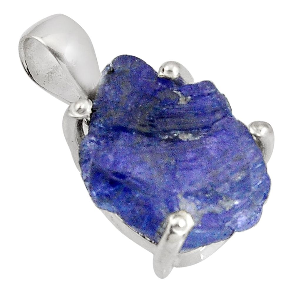 925 sterling silver 16.20cts natural blue tanzanite rough pendant jewelry p90183