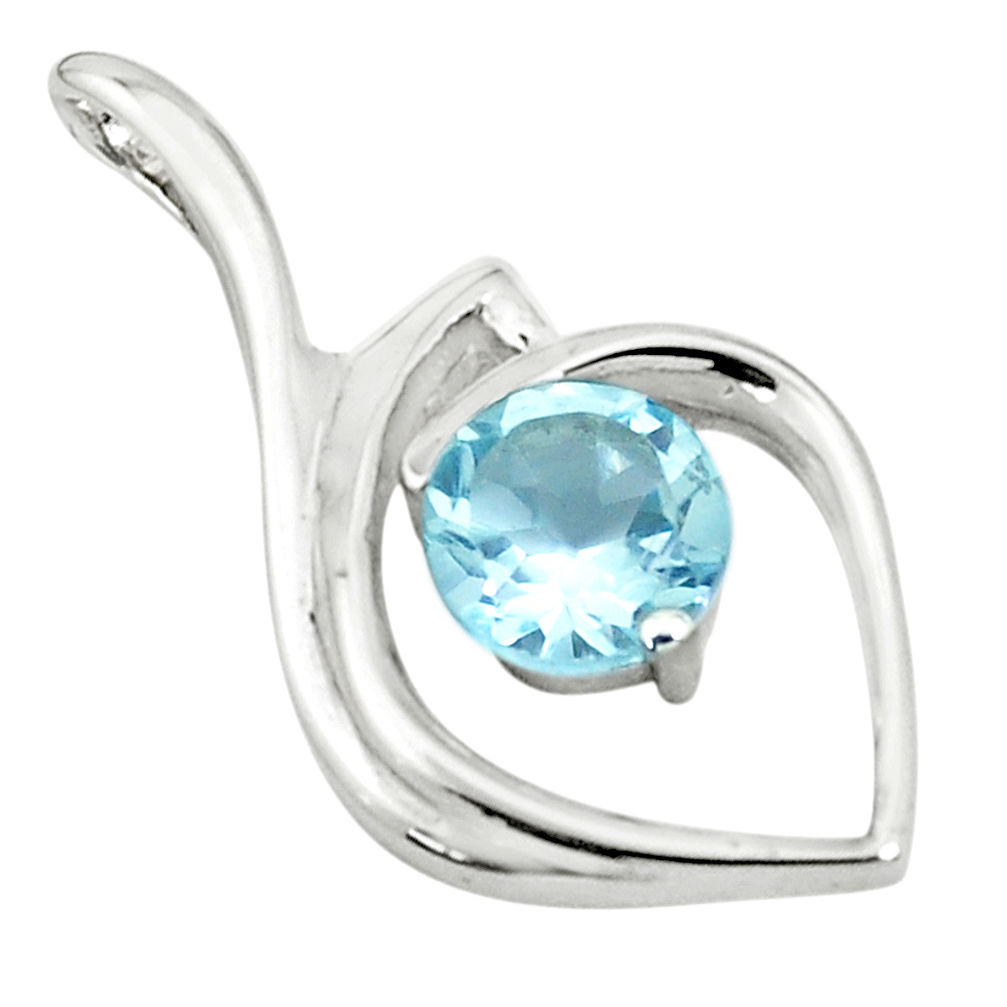 925 sterling silver 2.78cts natural blue topaz pendant jewelry p83912