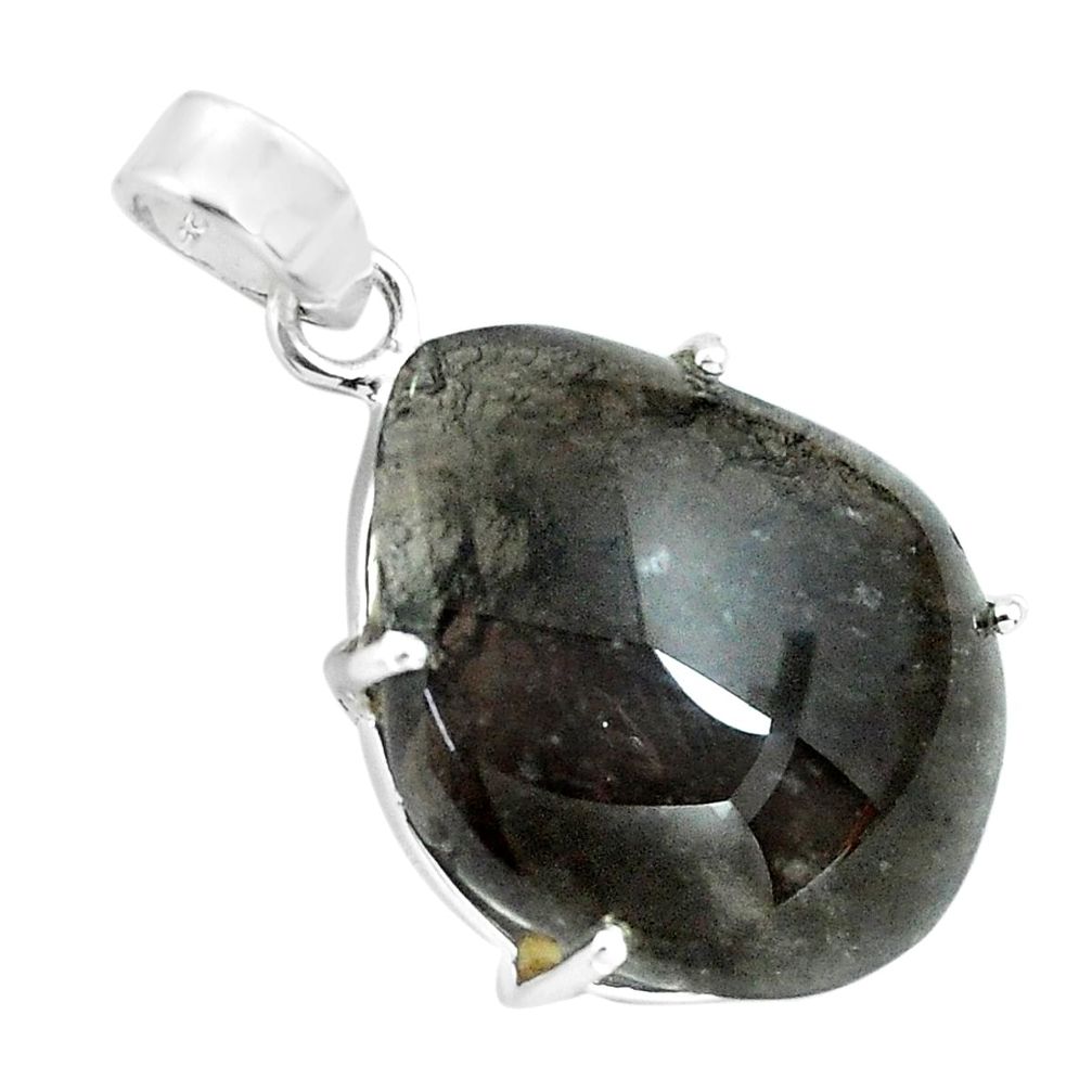 925 sterling silver 17.53cts natural brown agni manitite pendant jewelry p68631