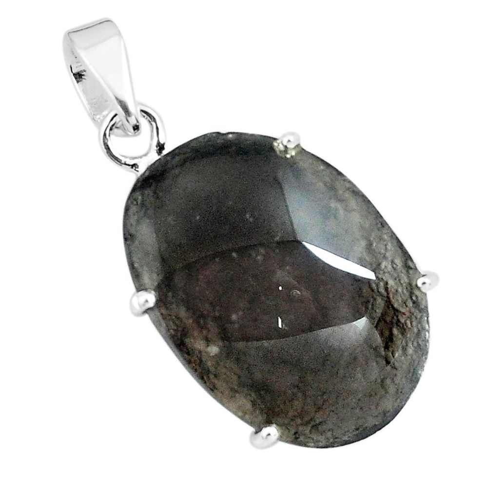 925 sterling silver 16.49cts natural brown agni manitite pendant jewelry p68635