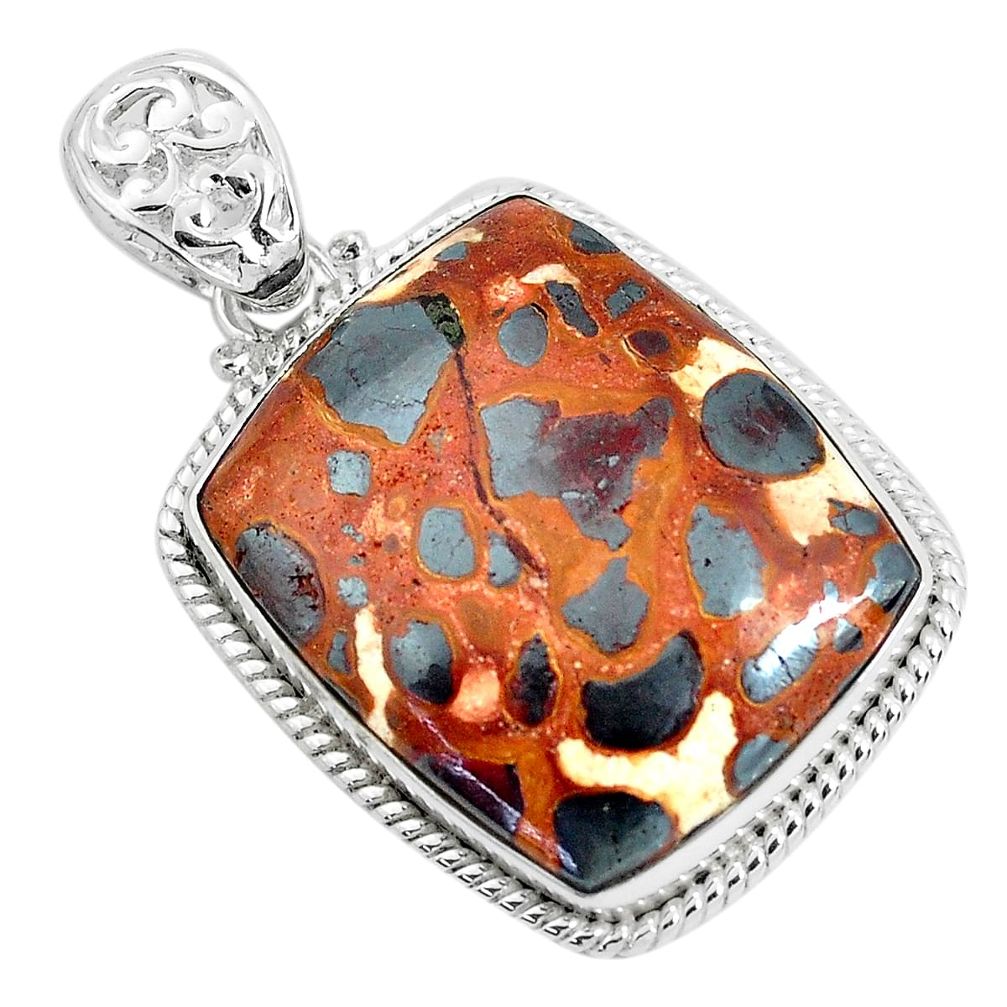 925 sterling silver 30.97cts natural brown bauxite pendant jewelry p34143