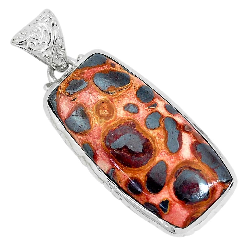 925 sterling silver 19.72cts natural brown bauxite pendant jewelry p34151