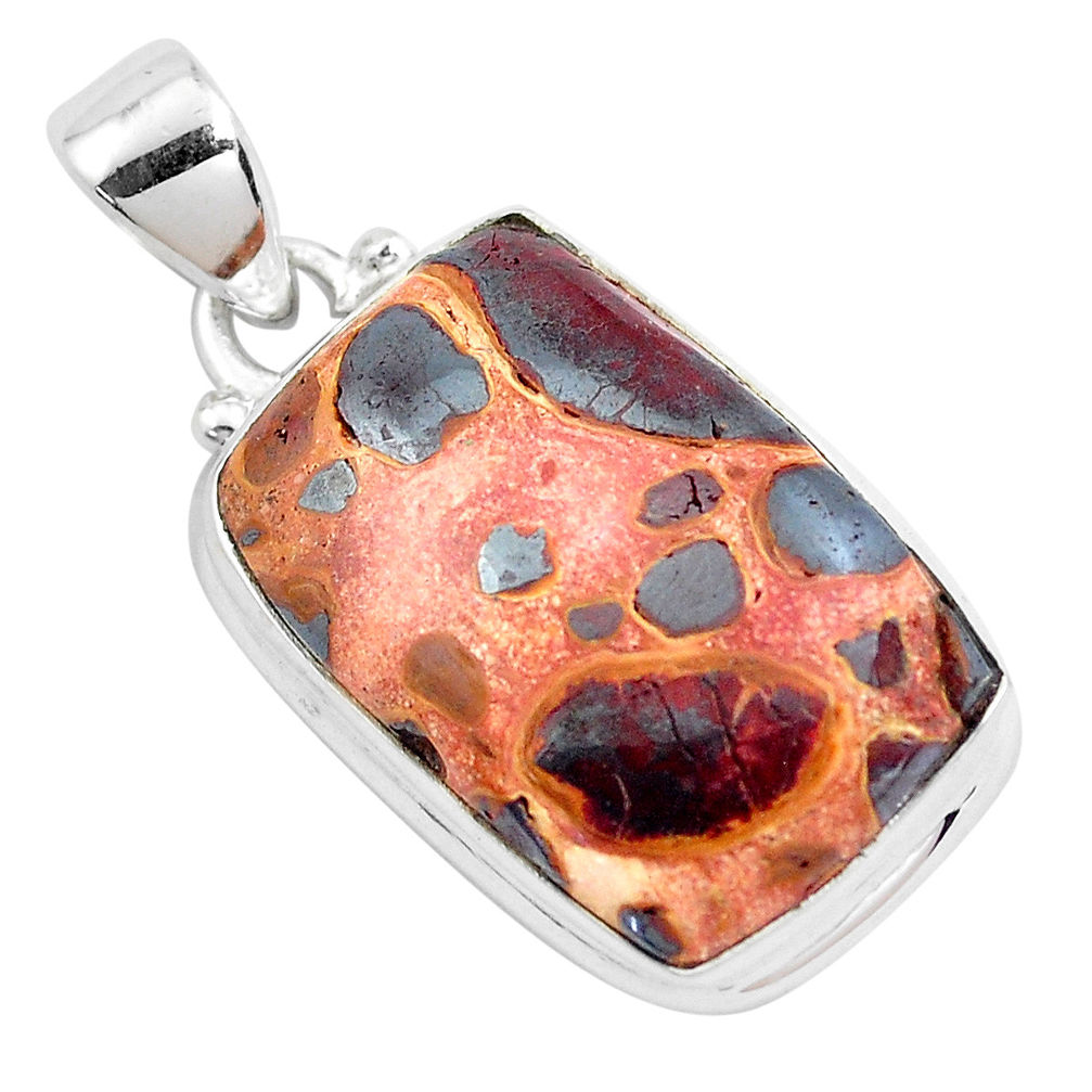 925 sterling silver 15.65cts natural brown bauxite pendant jewelry p40939