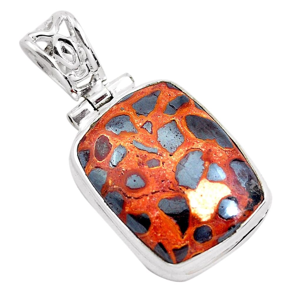 925 sterling silver 18.15cts natural brown bauxite pendant jewelry p40960